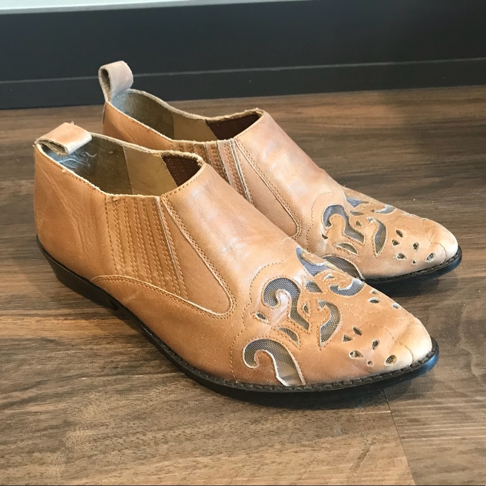 Western booties with cut-outs